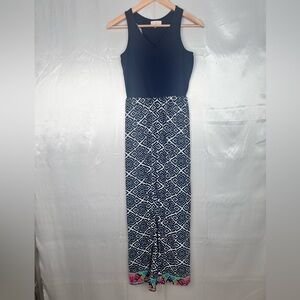 Thyme & Honey V-Neck Jumpsuit Size Small Colorful Hem Detail | Boho Resort Style
